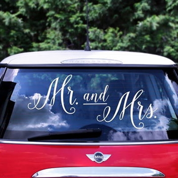 “Mr. and Mrs.” sticker til Bryllupsbilen