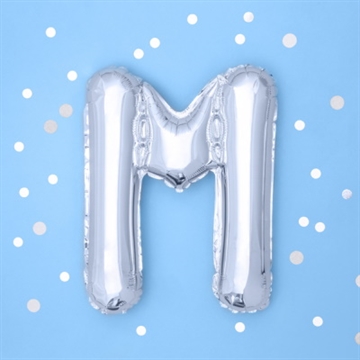 Folie Ballon “M”, Sølv, 35 cm