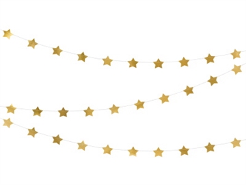 Guirlande med Guld Stjerner 3,6 m